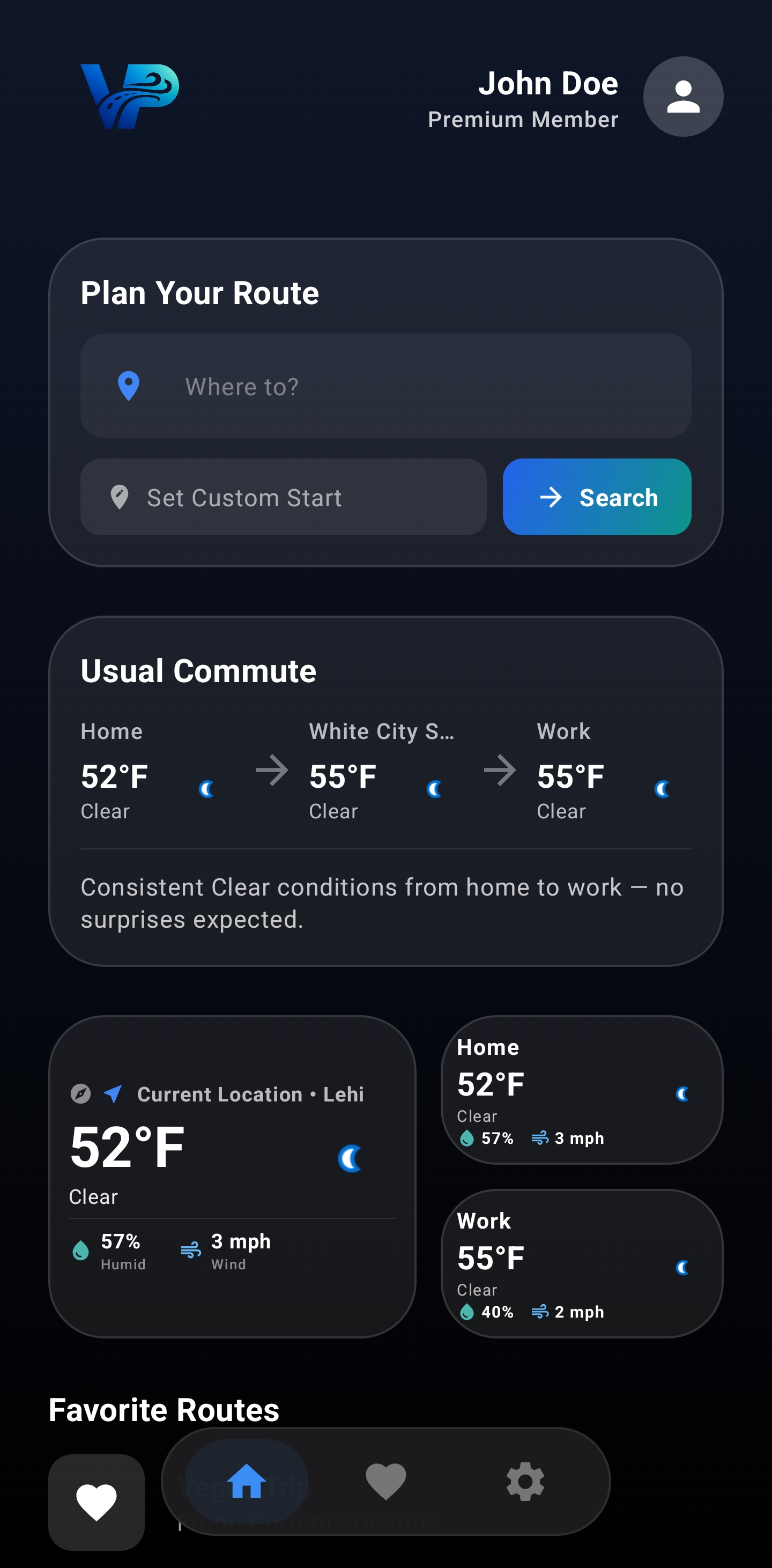 VentoPath home screen